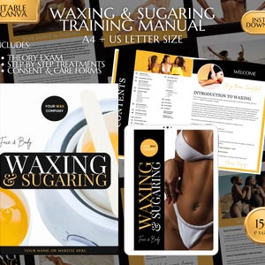 Waxing & Sugaring Training Manual, Esthetician Guide (Canva eBook)