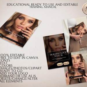 Ombre Powder Brows Training Manual, Color Corrections, Student Training Course, PMU Brows, Ebook, Guide, Edit in Canva