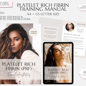 PRF Aesthetics Training Manual, Plasma Facial, Bio-Lift (Edit in Canva, PDF)