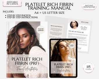 PRF Aesthetics Training Manual, Plasma Facial, Bio-Lift (Edit in Canva, PDF)
