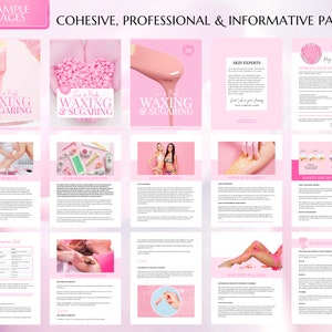 Waxing Training Manual, Facial Waxing, Body Waxing, Sugaring, Hair Removal, Estheticians, Educator, Student Guide, eBook, Edit in Canva