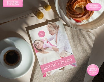 Botox and Dermal Fillers Training Manual, Cosmetic Aesthetics (Edit in Canva, PDF eBook, A4/US Letter Size )