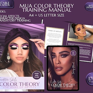 Makeup Manual, Color Theory, Makeup Artists Mandatory Training Course, Training Guide, Makeup Training Manual, Makeup Manual, Editable