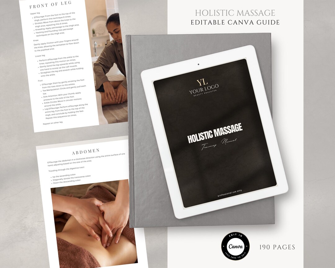 Holistic Massage Training Manual | Editable Canva Guide (PDF) - Etsy