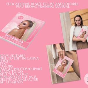 PMU Manual, Microblading Brows Training, PMU Course, Microshading, Ombre Powder Brows, Color Correction, Combo Brows Guide, Editable