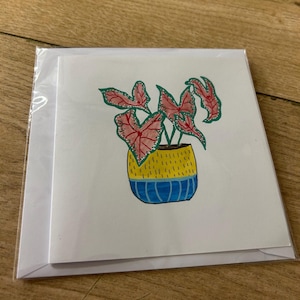 cartão em branco pintado à mão