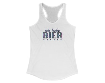I love Bier | Ladies Racerback Tank Shirt | Oktoberfest Beerfest Beer Brewery
