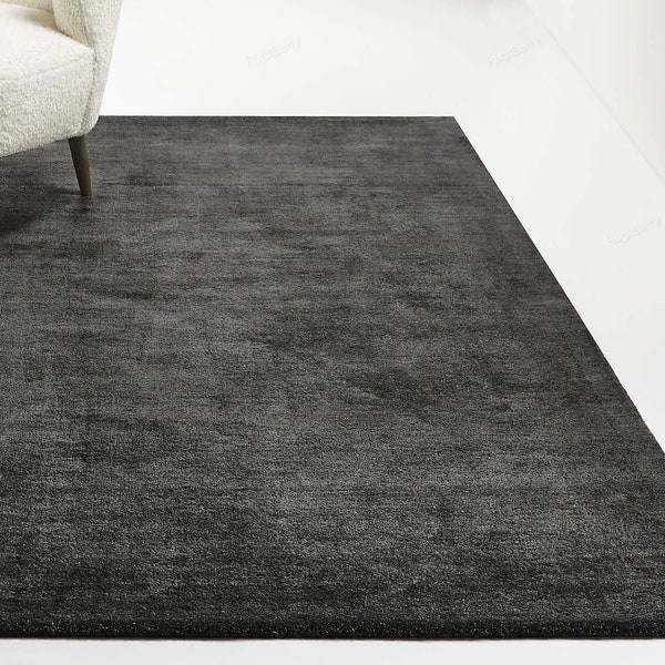 CB Baxter Carbon Grey  Hand Tufted Woolen Handmade Carpets For Bedroom Livingroom Modern Aesthetic 9X12 8X10 10X14 Handwoven Area Rug