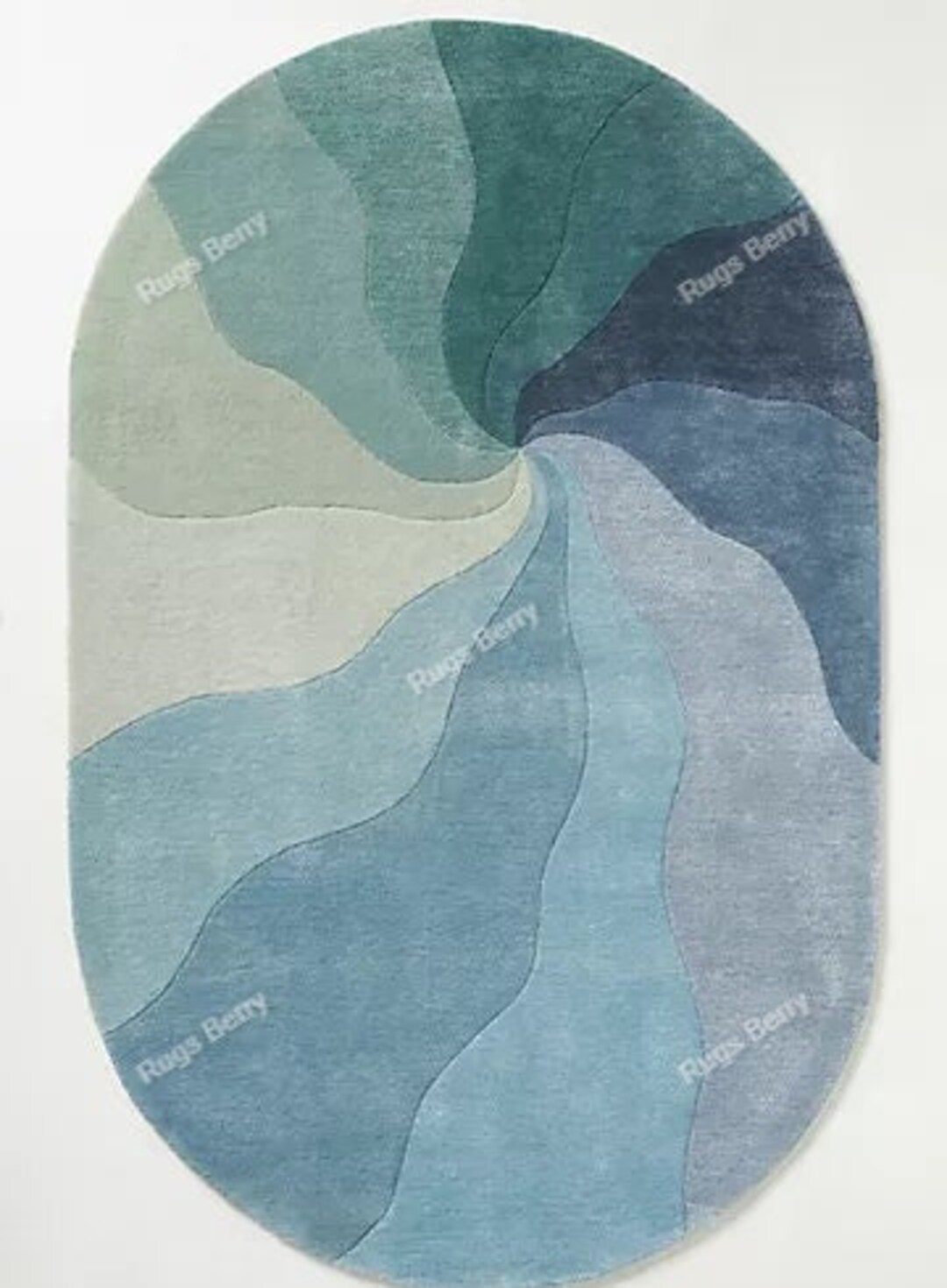 Blue Handtufted Sonny Rug Living Room Bedroom Handmade Rugs for Living