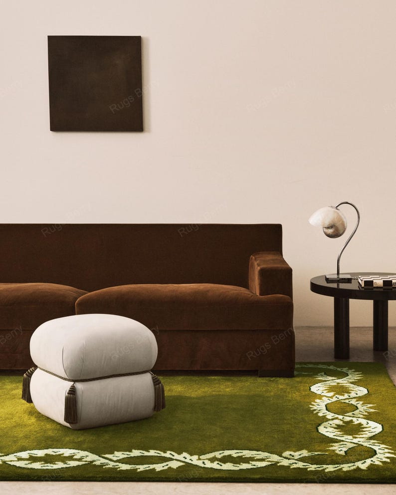 Buy NK Handtufted Climbing Vine Green Rug Hand Made Rugs Carpets for