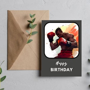 Digital Download Afro Black Art Birthday Card - Unique and Celebratory Greeting - PDF File -5x7 Printable - Greeting Cards