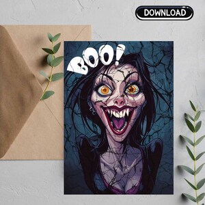 Téléchargement numérique « Boo » Halloween - imprimable 5 x 7 - carte pliable