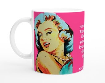 Marilyn Monroe Inspired Ceramic Mug, White 11oz Ceramic Mug