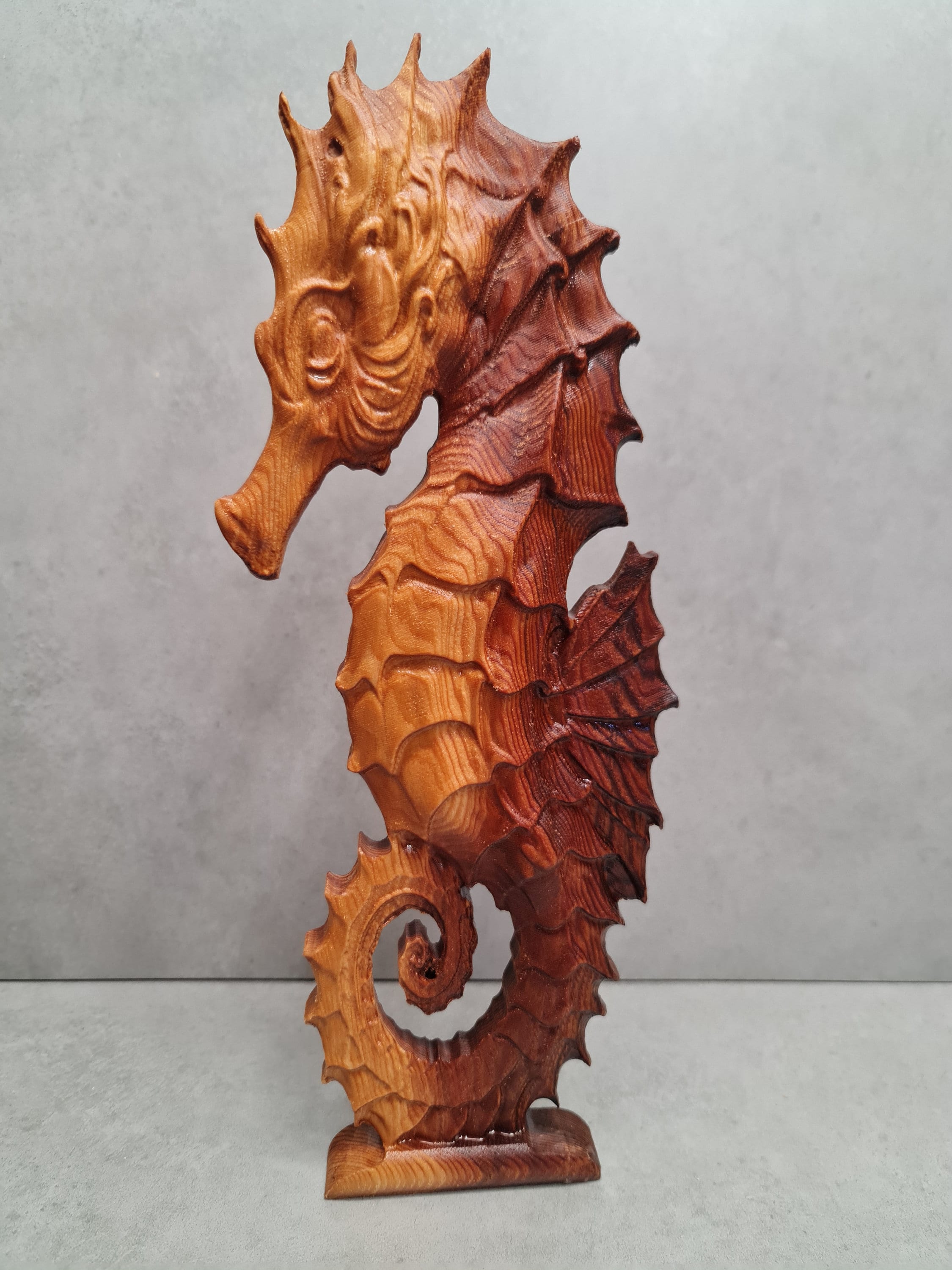Logbuch-Verlag Figurine hippocampe en métal argenté marron – Figurine d'hippocampe animal marin à poser comme décoration maritime 23 cm