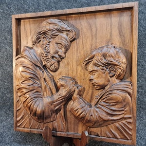 Dia dos pais pai e filho amor modelo stl cnc roteador gravador artcam aspire arquivos cnc decoração de parede de madeira vcarve baixo relevo modelo 3d