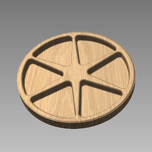 6 Serving plate cnc, Food snack trays, Compartmental dish, Vector file, serving tray, cnc file for wood, Vector plan, cnc file,SVG, STL