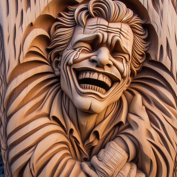 3 Files Joker / Bathman Stl file, woodcarving walldecor Aspire carve,  wood carving, 3D STL Model for Cnc users