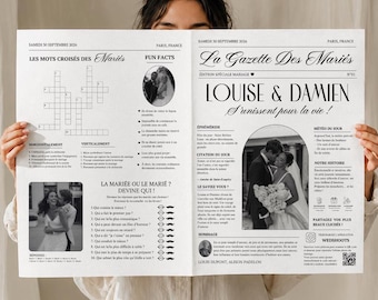 Wedding Gazette with Program, Customizable Wedding Journal on Canva