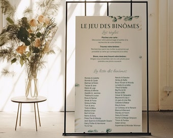 Jeu des binômes à imprimer - Mariage