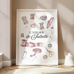 Cartel de taller de costura personalizable, cartel imprimible para costurera, regalo perfecto para una costurera