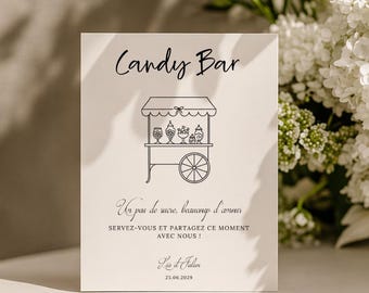 Customizable Wedding Candy Bar Sign, Canva Template, Candy Bar Decor