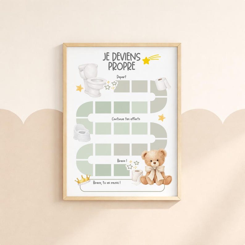 Printable Child Potty Training Reward Chart, Toilet Routine, Potty ...