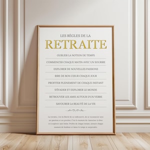 Printable Retirement Poster - The Rules of Retirement - Original Gift for Retirees - Retirement Decoration