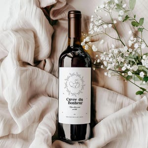 étiquette vin annonce grossesse, Cuvée du bonheur bébé à imprimer - PDF à imprimer