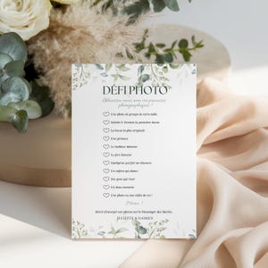 Photo Challenge Game, Customizable with Canva - The perfect game for your Wedding!