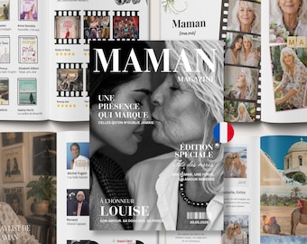 Magazine Fête des Mères Personnalisable, Template Canva pour Maman, Cadeau Souvenir Personnalisé, Album Photo Famille