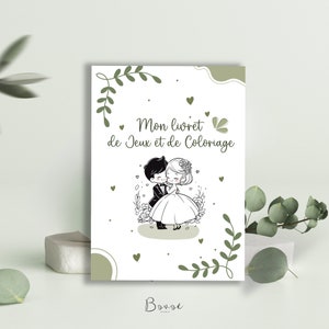 Folleto de actividades para niños - Juegos de bodas y libro para colorear, Entretenimiento para niños
