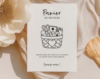 Affiche Panier de Secours pour Mariage - Personnalisable sur Canva
