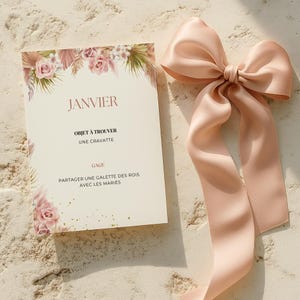 Jeu des 12 Mois Bohème Animation de Mariage à Imprimer Activité Drôle pour les Mariés Jeu Invités PDF Non Modifiable