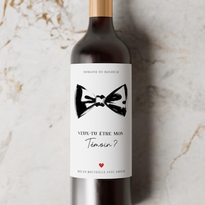 Wedding Bottle Witness Request for Men and Women Will You Be My Witness? Printable PDF
