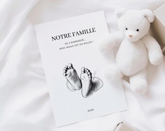 Carte annonce de grossesse  Mini nous est en route - A imprimer
