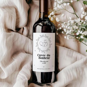 étiquette vin annonce grossesse, Cuvée du bonheur bébé à imprimer - PDF à imprimer