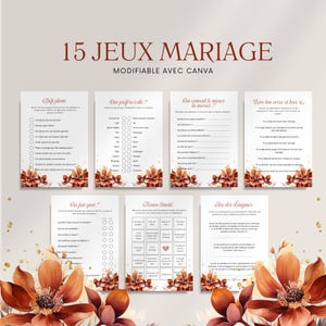 Jogos de casamento em terracota, 15 atividades personalizáveis com Canva + PDF para imprimir, jogos de casamento boho para adultos