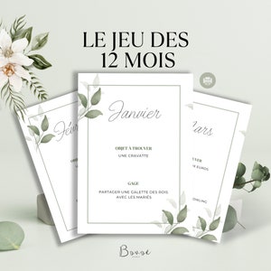 Jeu des 12 mois pour mariage : une animation amusante en français à imprimer