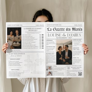 Wedding Gazette to personalize yourself Wedding Journal to personalize on Canva Original Announcement