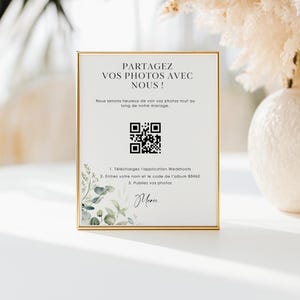 Panneau QR CODE en français pour Mariage, Baptême, Anniversaire – Modifiable avec Canva