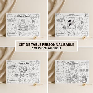 Tapete de actividades para bodas personalizable e imprimible: juego de colorear y juegos para niños (4 diseños para elegir)