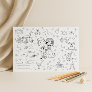 Set de table mariage enfant francais - Activités à imprimer au Format PDF