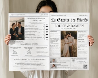 Wedding Gazette with Program, Customizable Wedding Journal on Canva