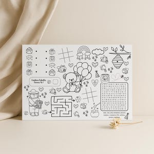Set de table Anniversaire à imprimer, Set d'activités abeille pour enfants, Jeux et coloriages PDF