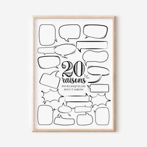 Affiche 20 Raisons Pour Lesquelles Nous T'aimons - Cadeau Anniversaire - PDF à imprimer
