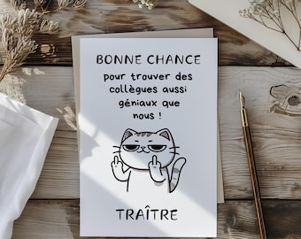 Carte pour départ collègue - Carte Humour - Cadeau à Imprimer