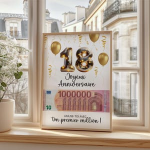 Silbernes Geschenk zum 18. Geburtstag, Ihre erste Million, Überraschungsposter für Tickets zum Verschenken – druckbar