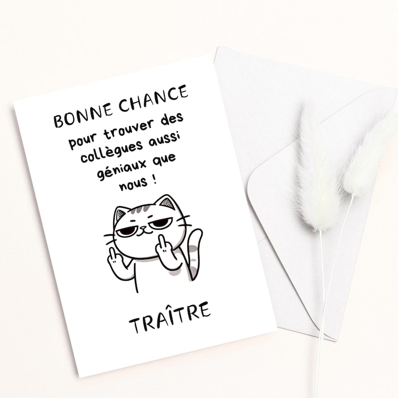 Carte pour départ collègue - Carte Humour - Cadeau à Imprimer image 5
