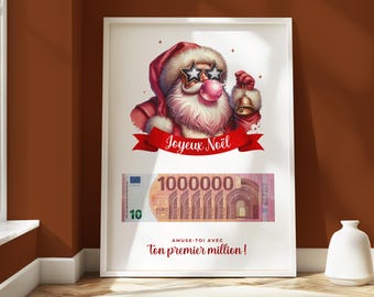 Weihnachtsgeldgeschenk - Frohe Weihnachten und viel Spaß mit deiner ersten Million | Lustiges Geschenk zum Ausdrucken