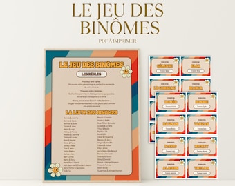 Jeu Des Binômes - Kit De 20 Cartes 10x15 Cm Avec Stickers à Gratter, Pour Mariage, Anniversaire - 13